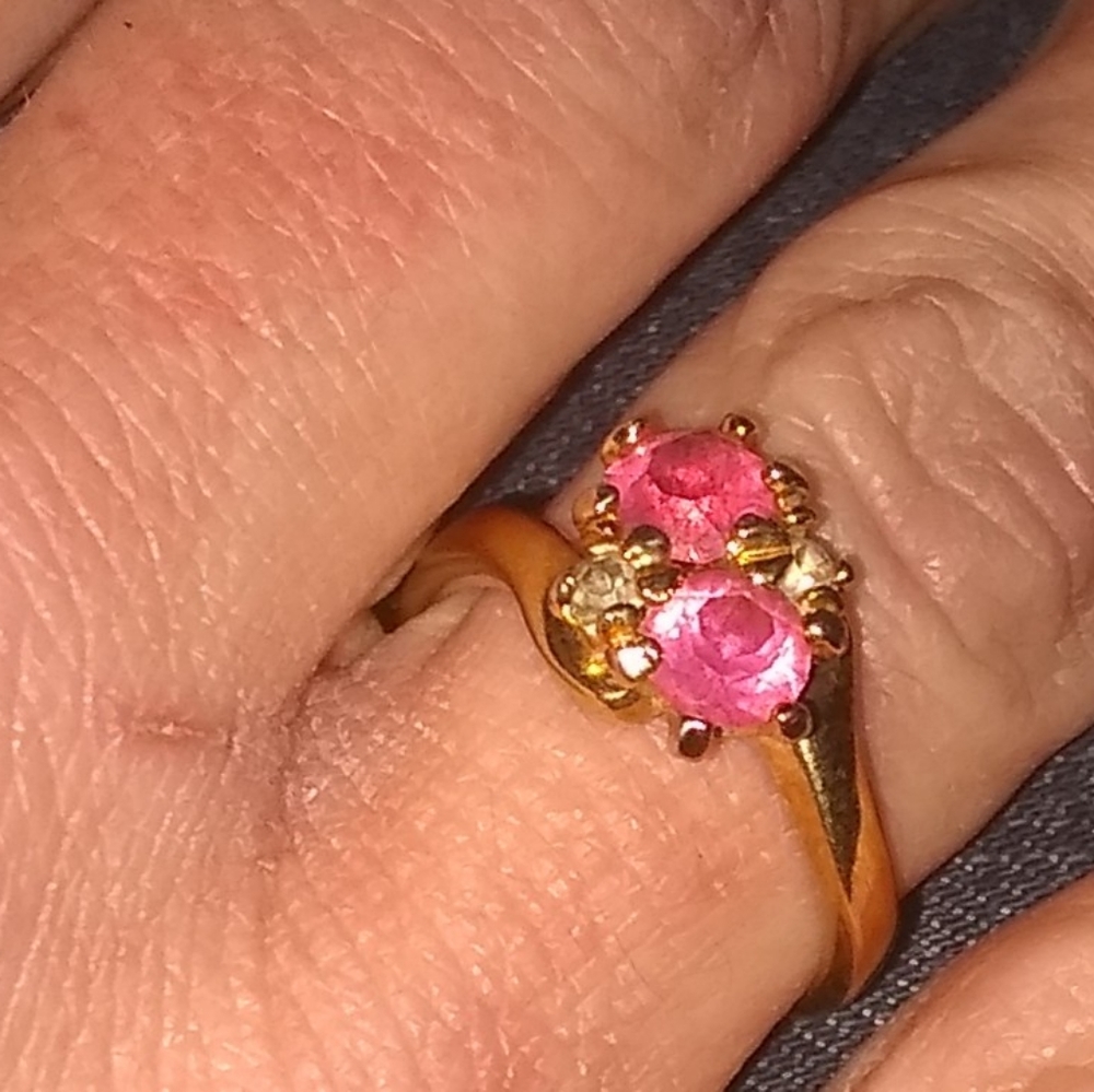 Pink roses gold ring